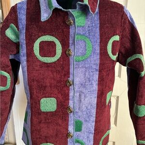 Colorful Geometric Button-Up Jacket